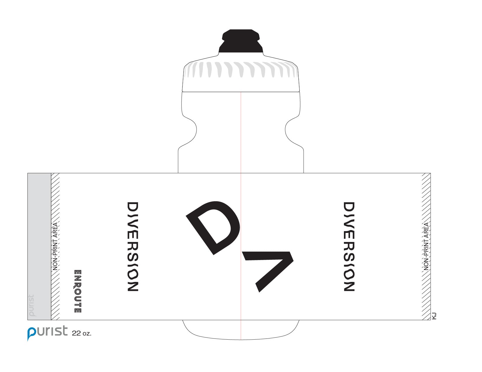 Enroute x Diversion Purist 22oz Bottle - White