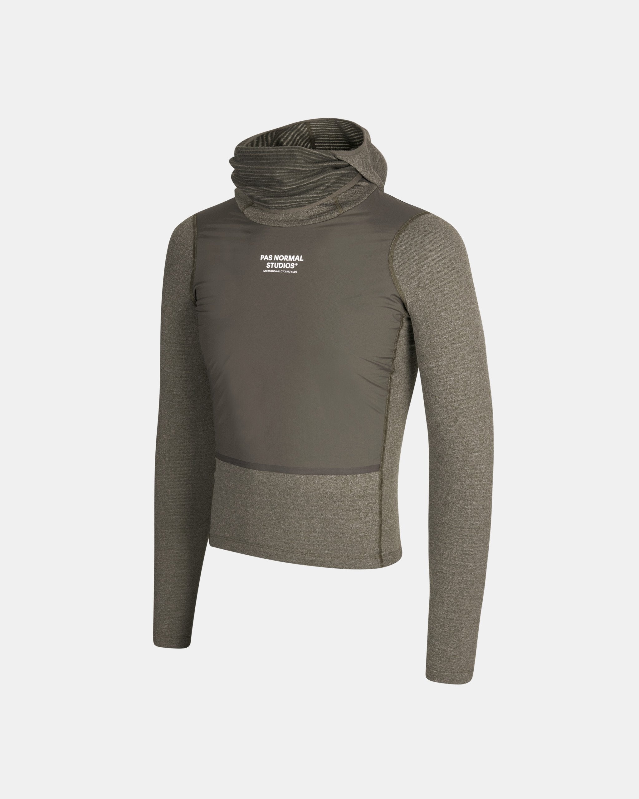 Pas Normal Studios Thermal Hooded Windproof Base Layer - Dark Stone